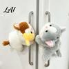 Fun Magnetic Ornament Cute Plush Animal Refrigerator Magnets Soft Stuffed Fridge Magnet Adorable Duck Creative Polyester Fiber Magnet Cat