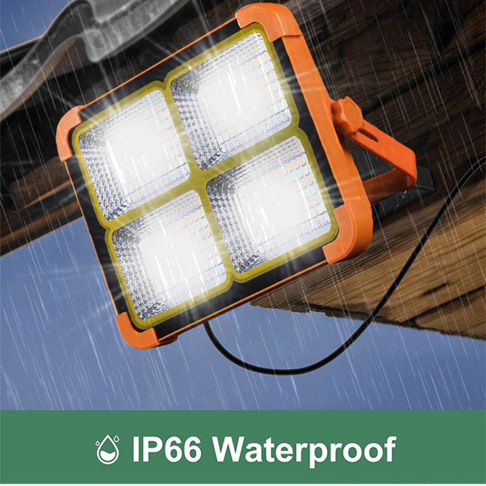Rechargeable Solar Flood Light Outdoor Portable LED Reflector Spotlight Projector Floodlight Construction Lamp