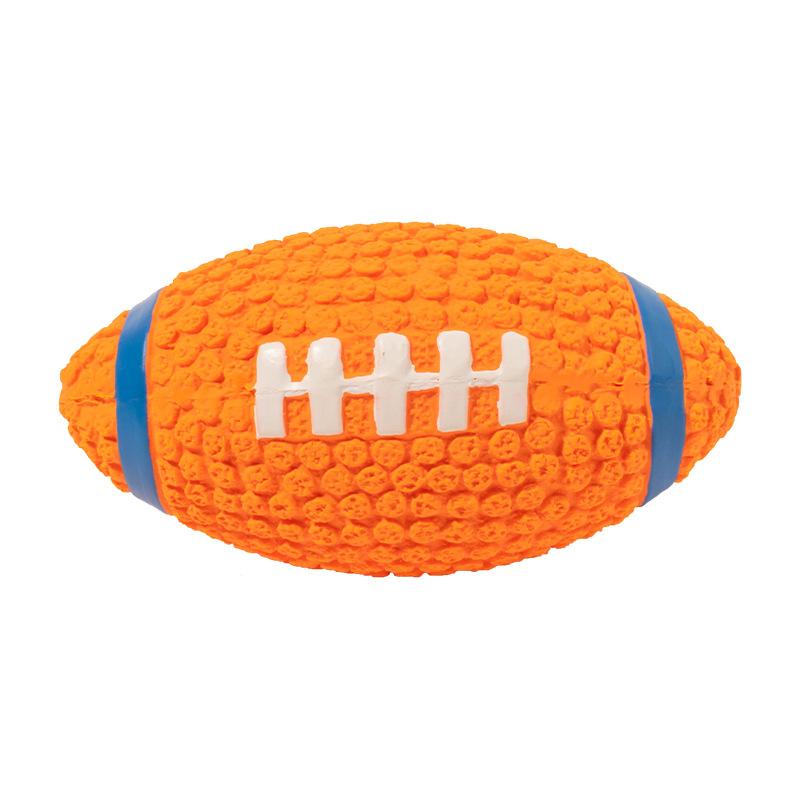 Squeaky Latex Rugby Ball Pet Chew Toy For Large Dogs оранжевый