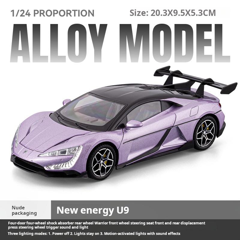 1:24 Yangwang U9 Model Car New Energy Super Car Diecast Alloy Simulation Collection Desktop Decoration Pull Back Kids Toy Gifts