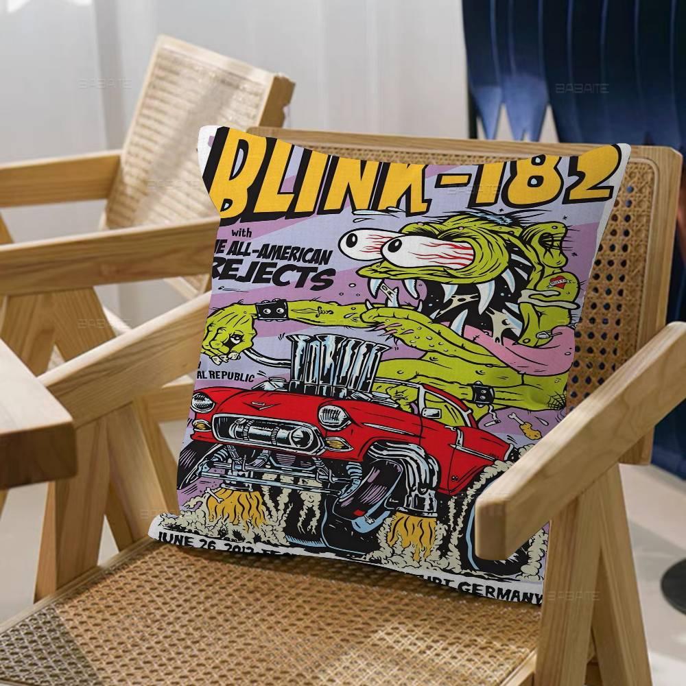 B-Blink 182 Rock Band Pillowcase toon Gift Cushion Cover Bedroom Home Sofa Chair Seat Decor pillow case