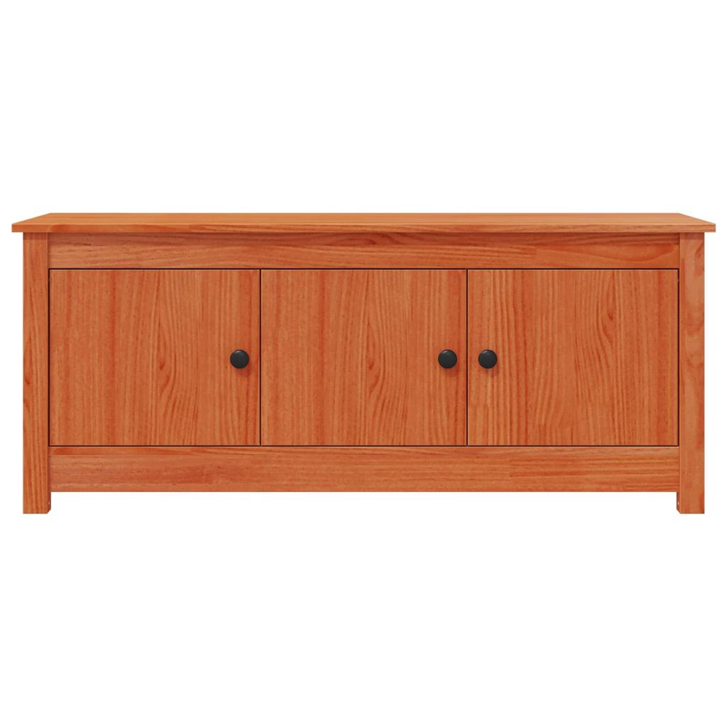 Shoe Cabinet Wax Brown 110 x 38 x 45.5 cm Solid Pine Wood