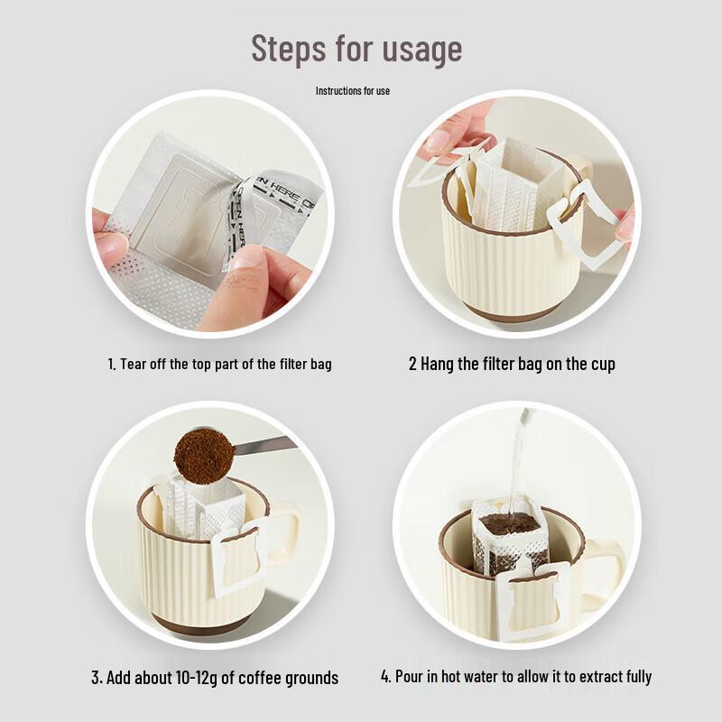 PAKCHOICE Portable Hanging Ear Drip Coffee Filter Bags, 60-Count