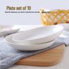 COKRSUPE 8-Inch Pure White Ceramic Deep Dinner Plates