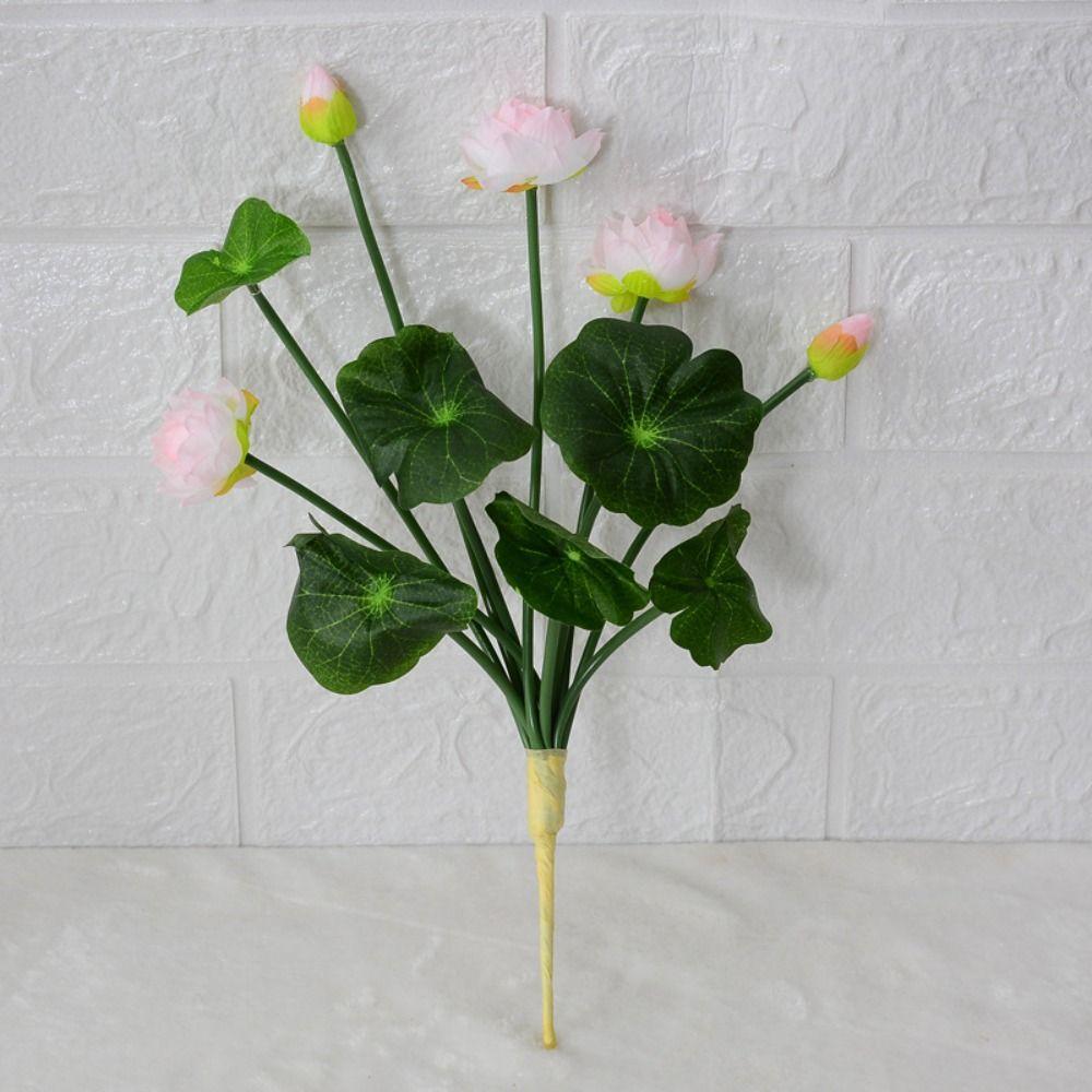 Beautiful Mini Silk Lotus Plastic Simulation Lotus Artificial Lotus Flower  Hotel