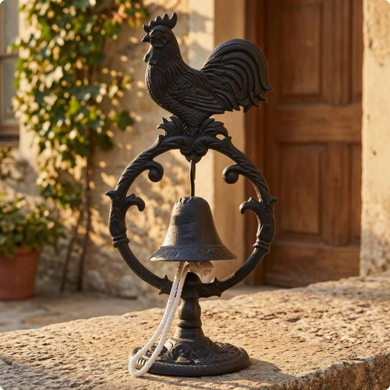 Cast Iron Cockerel Bell Dark Bronze