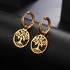 LIKGREAT Fashion 2026 Trend Tree of Life Earrings Silver Color Ear Hoops for Women Vintage Drop Earring Jewelry Amulet Gift