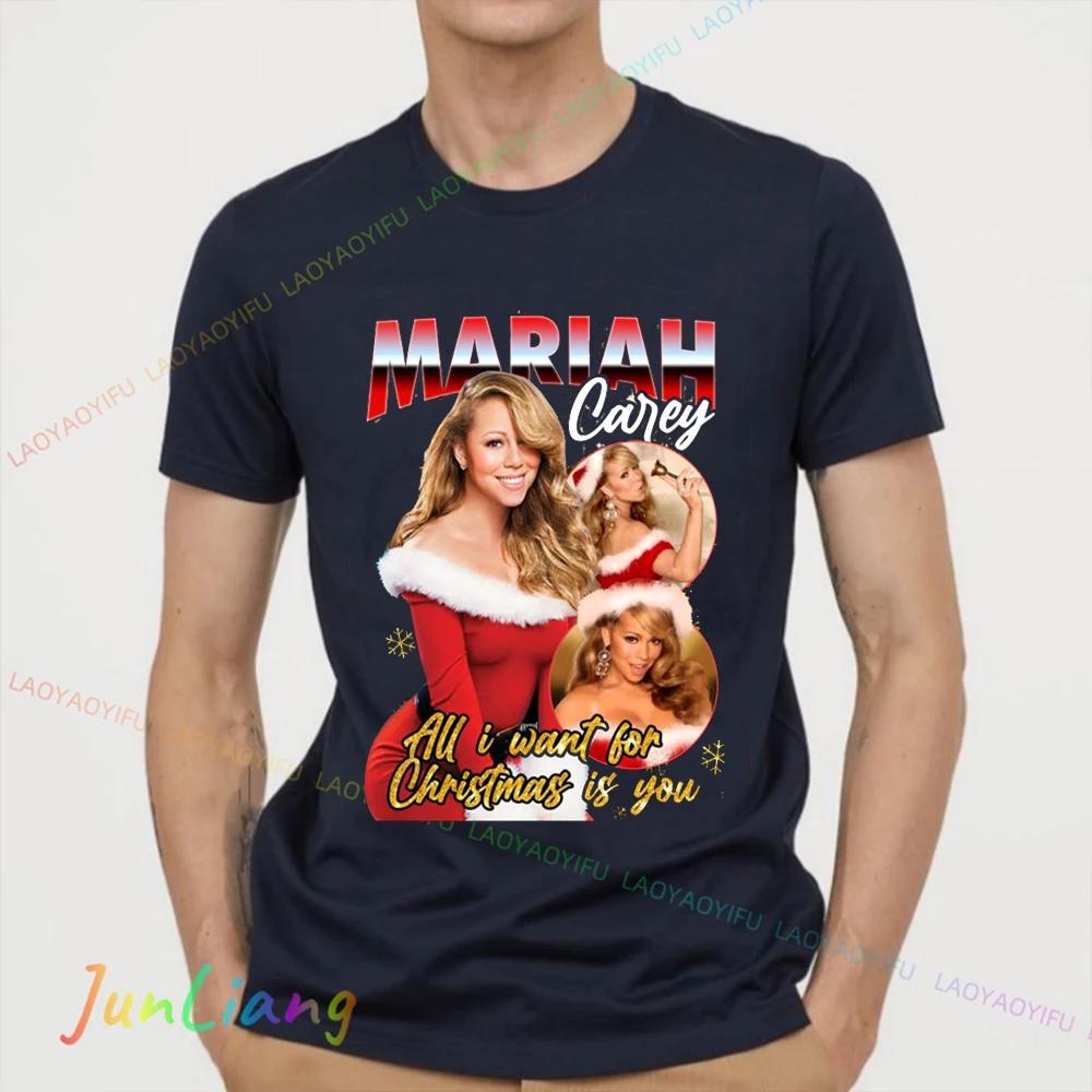 Maglietta Hip Hop Musicale Mariah Carey unisex Mistero casual girocollo manica corta Harajuku Y2K abbigliamento classico
