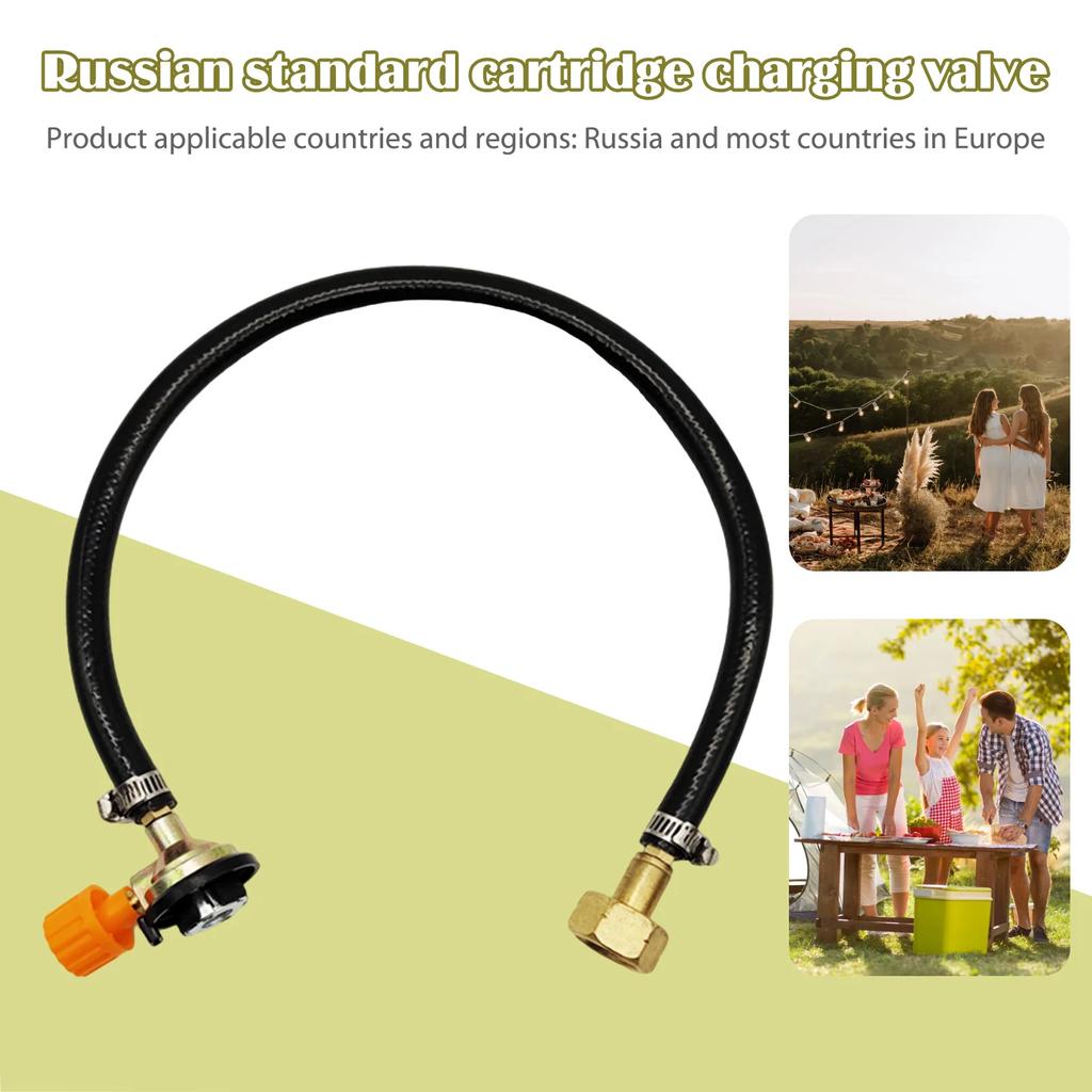 Russian Propane Refill Adapter Gas Tank Filling Connector One-piece Inflatable Connection Valve Gas Charging Adapter For Camp