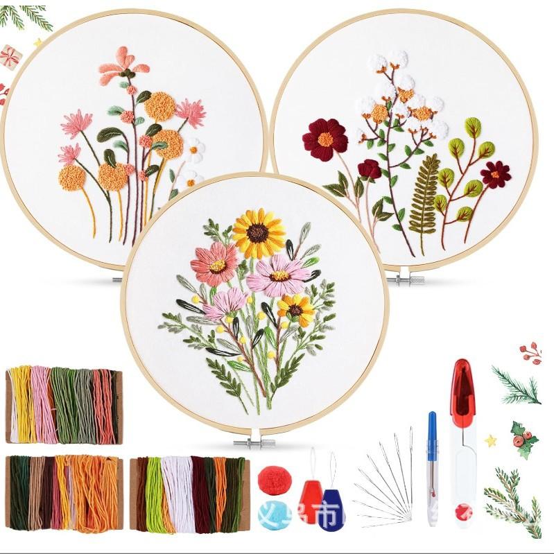 Diy Handmade Embroidery Material Package, European-Style Flowers And Plants Are Quiet And Demure, And The New Needle And Thread Set.