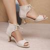 Fashion Women Sexy Sandals 2025 New Fashion Peer Toe Breathable Shoes for Women High Heels Luxury Designer Sandals Sandalias De Mujer