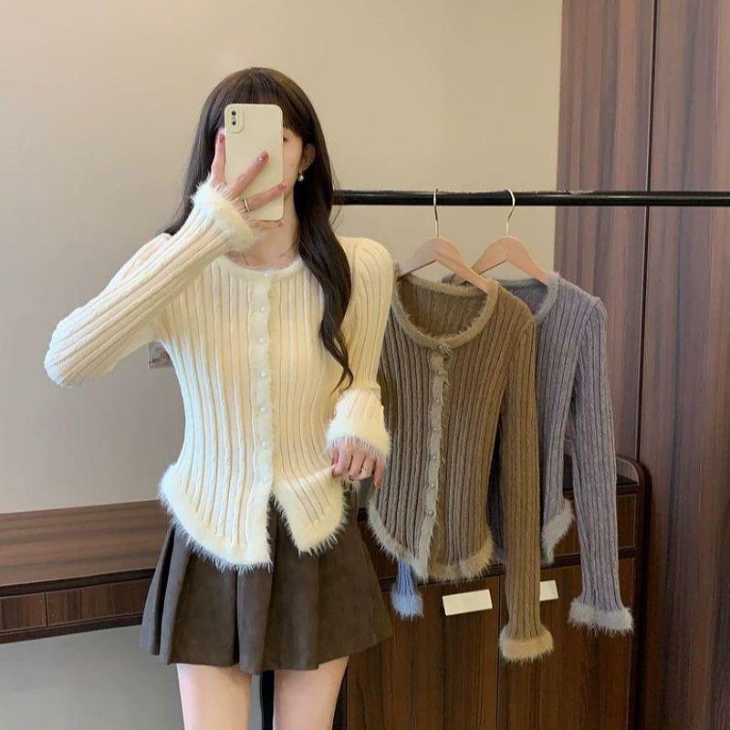 Women's Autumn Winter Maillard Retro Unique Fitted Sweater Knit Undershirt Inner Wear High-End Designer Niche Top
