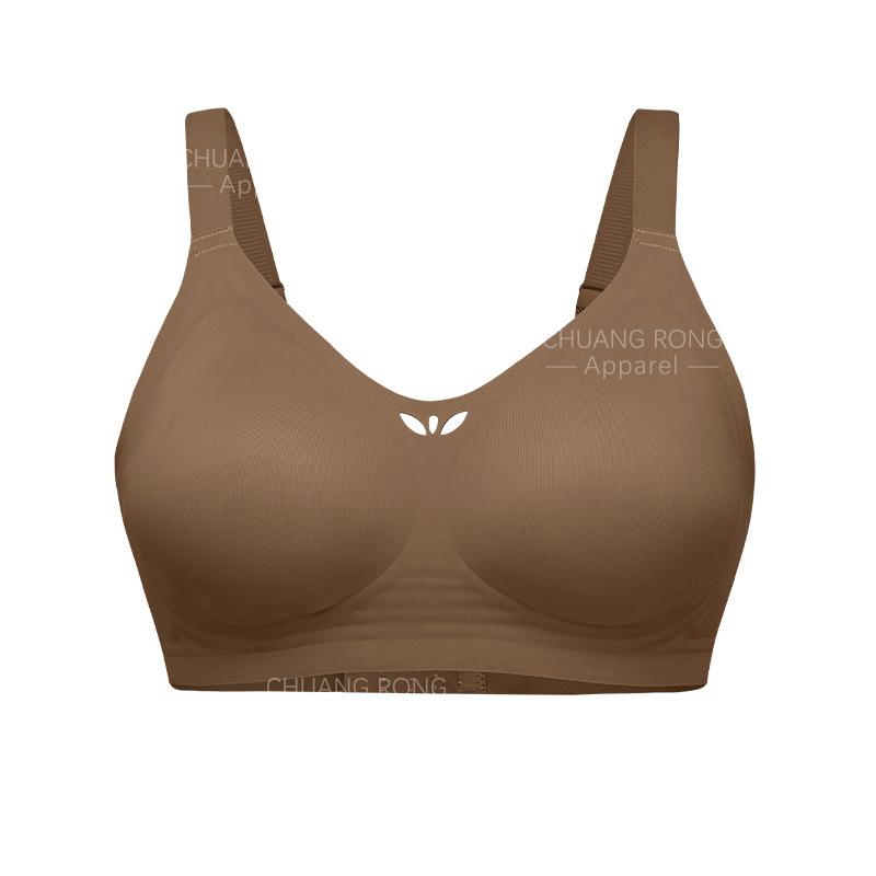 

Thin seamless jelly strip underwear women s big breasts show small breasts, anti-sagging lift, no steel ring breathable cover bra S
