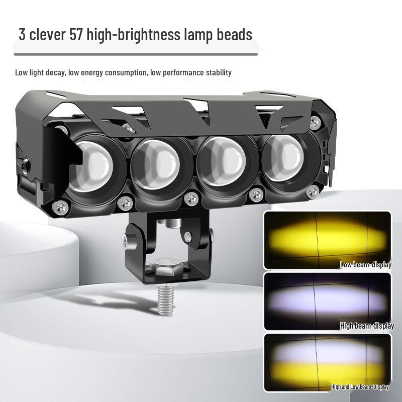 Cross-Border Exclusive LED Motorcycle Headlight: High Beam Four-Eye High-Low Beam Spotlight