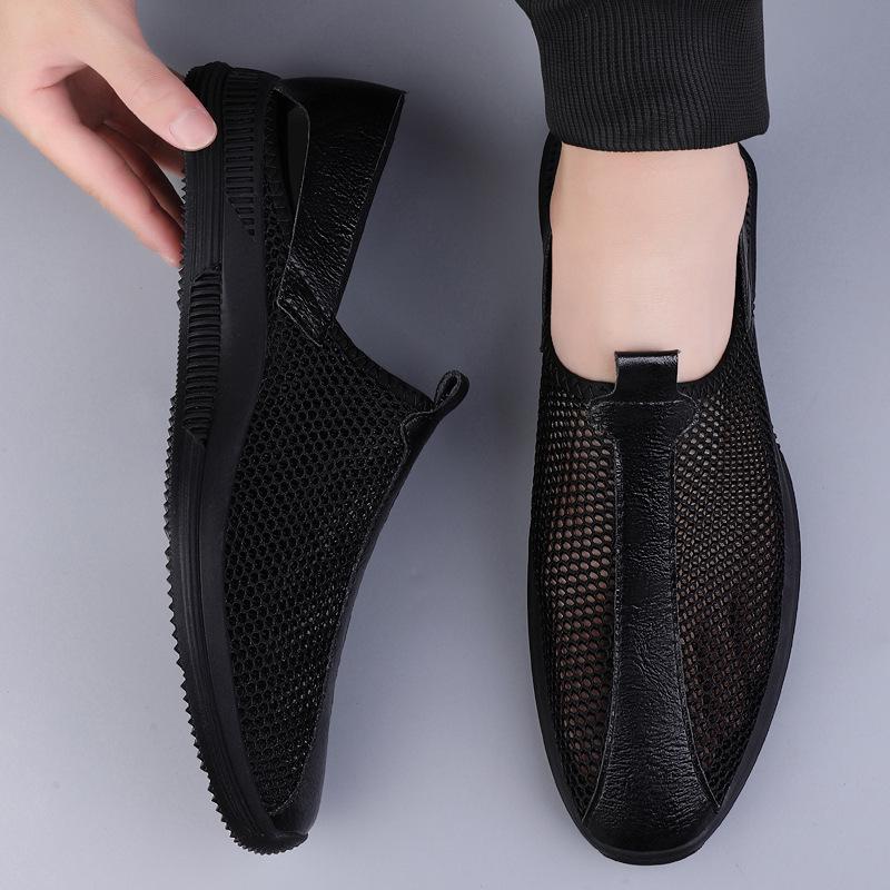 Men's Breathable Mesh Slip-On Casual Shoes, Soft Sole, Large Sizes