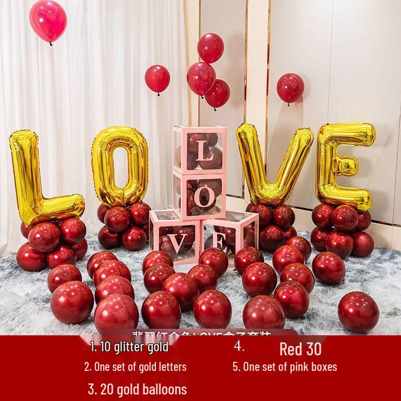Love Letter Aluminum Foil Balloon Set for Wedding Decorations