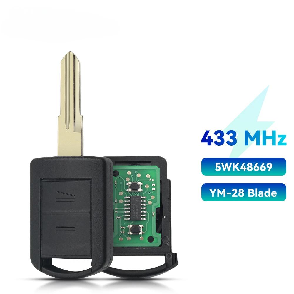 KEYYOU With Cutting Service No Chip Remote Key 433Mhz For Opel Vauxhall Corsa C Combo TIGRA B MERIVA 2001-2004 5WK48668 Car Key