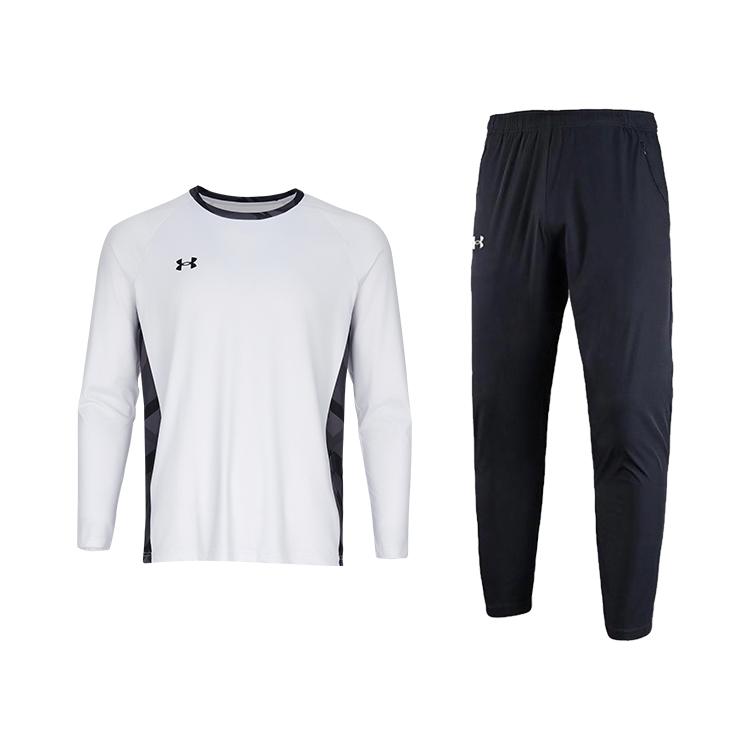 

Under Armour Быстросохнущий влагоотводящий комплект для повседневных занятий спортом с круглым вырезом, унисекс, 25600604-100+22500706-001 S