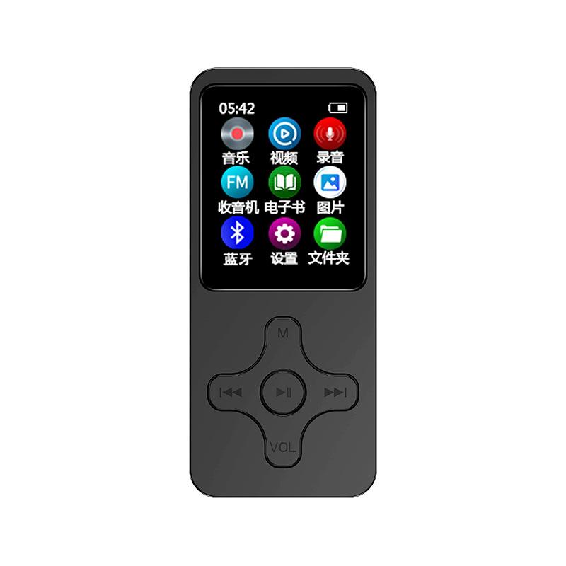 Bluetooth MP3 Player with 16GB TF Card Mini MP3 Music Player Support FM Radio Built-in Speaker E-Book Walkman for Headsets