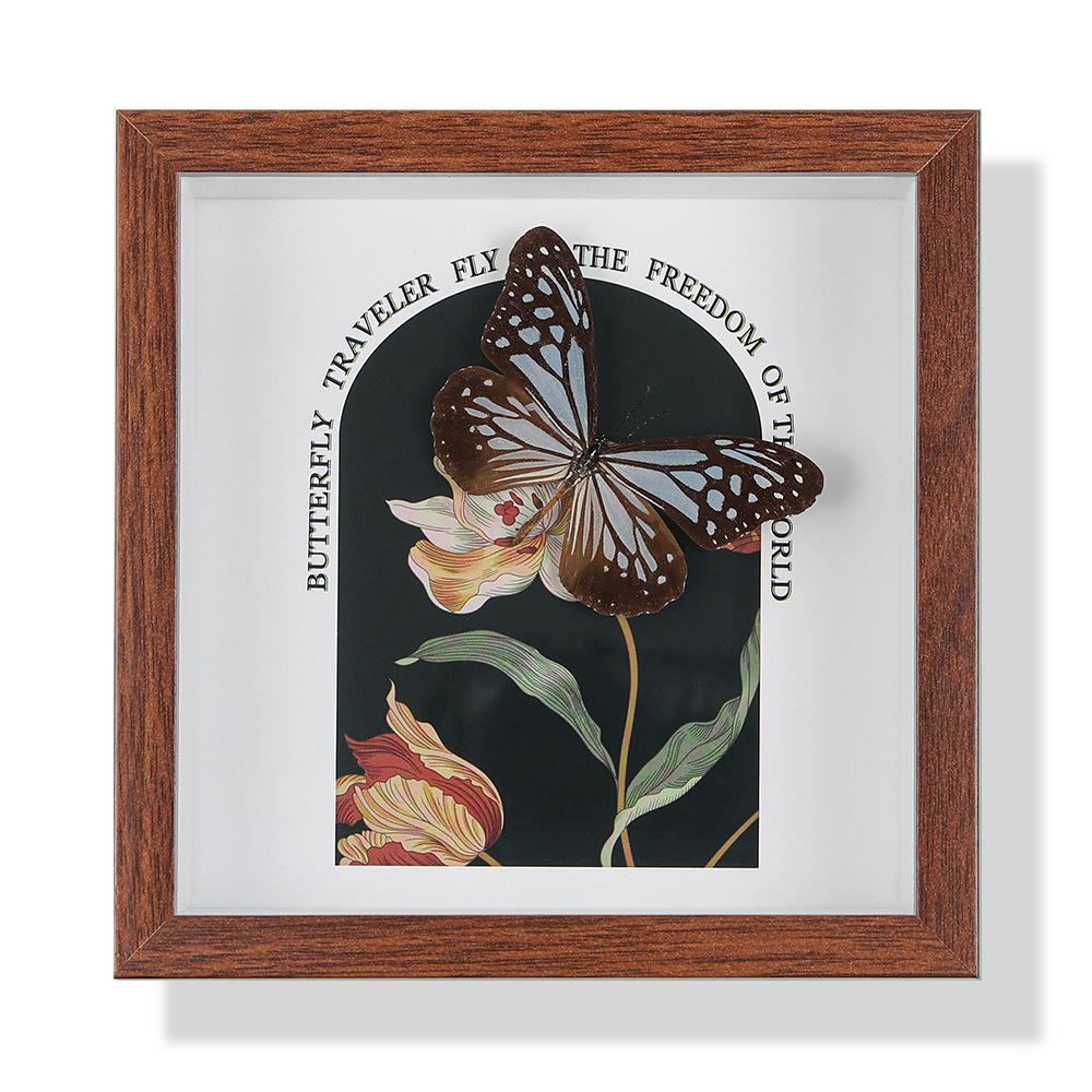 High-End Butterfly Specimen Photo Frame - Wooden Insect Decoration, Perfect for Home, Christmas, or Birthday Gifts