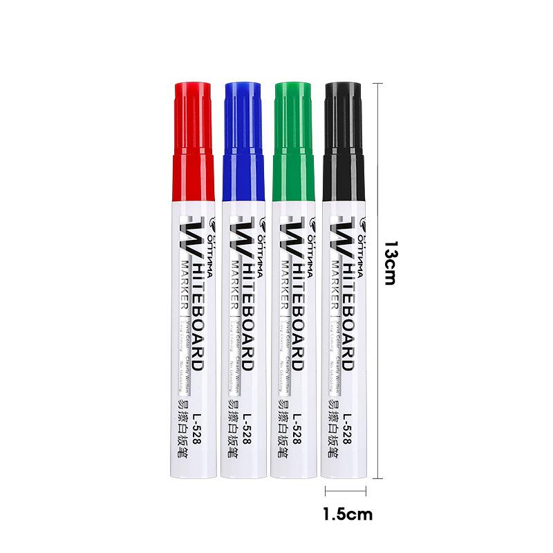 4pcs Whiteboard Marker Set,2.0mm Nib,Black Blue Red High-Volume Ink,Office Teaching Pen,Clear Handwriting & Easy Erasure