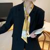 Silk scarf, long strip, high-end summer new neck protector, matching shirt, peony scarf, scarf, headscarf, headband, streamer.