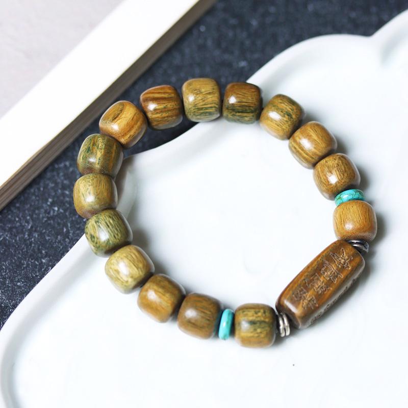 Hot Sale Natural Fragrance Bracelet Durable Lightweight Fashion Con Cuentas Bright Color Gift Smooth Wooden Bead Bracelet