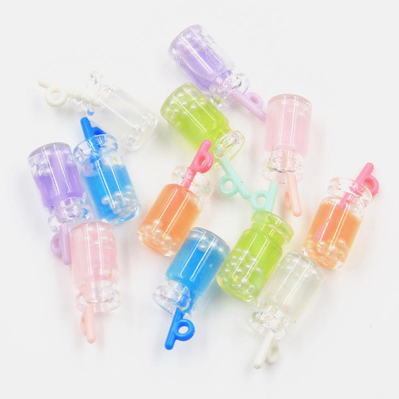 10Pcs Charms Pearl Soda Milk Tea Pendants Crafts Making Findings Handmade Jewelry Diy Earrings Necklace