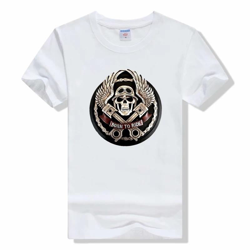 Novelty Born to Ride Forced to Work T-Shirt BORN TO RIDE Skull short sleeved  Breathable t shirt
