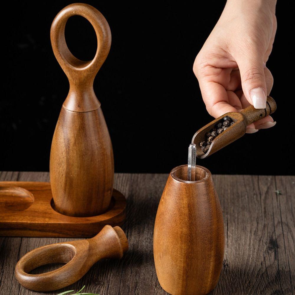 2 Stück Keramikkern Pfeffer Salz Mahlflasche mit Aufbewahrungsbasis Pfeffermühle Kochen