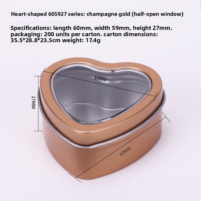 Tinplate Small Jewelry Heart-shaped Iron Can Tinplate Box Badge Small U Disk Iron Box