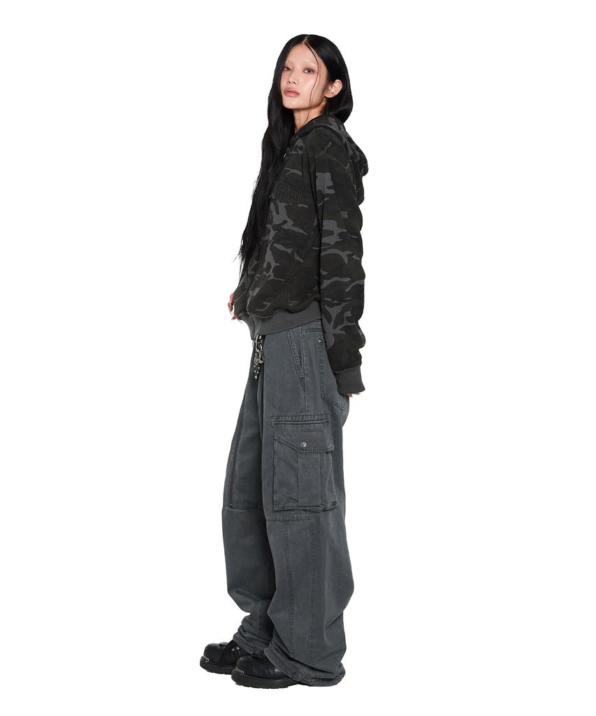 AAKAM Oblique Zippered Cargo Pants (Dark Gray)