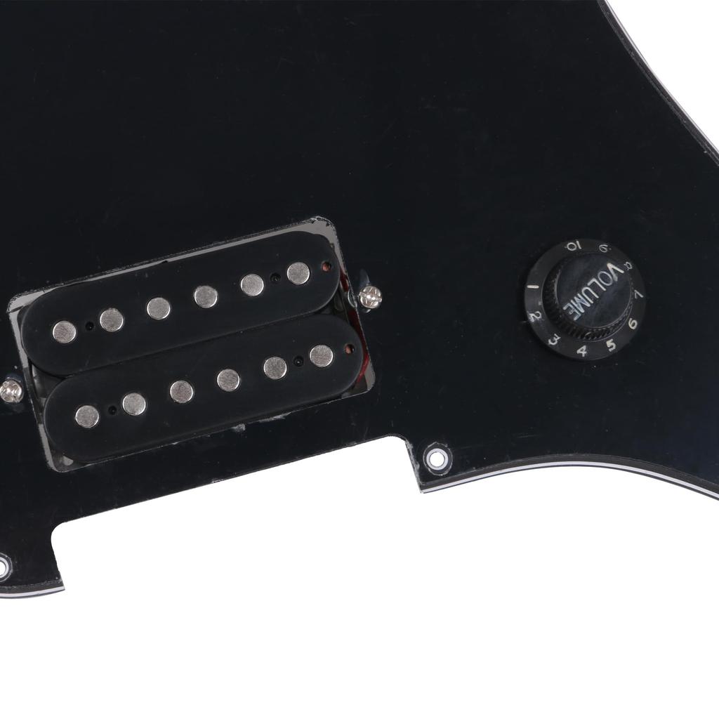 Yibuy Black Metal PVC Pickguard for 1 Humbucker Electric 3 Layers with 11 Mounting Easy Repair Noiseless & Pre-Wired Guitar, Holes, Process,