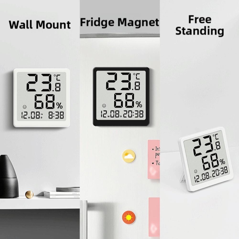 New Magnetic Digital Clock LED Temperature Display Kitchen Alarm Timer Black White Multi-Functional Home Hygrometer Home Use