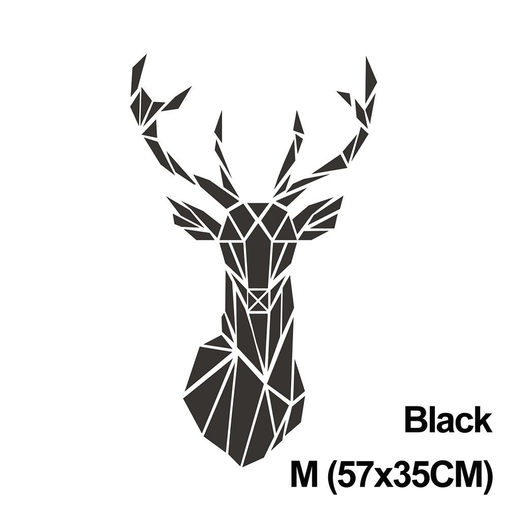 Decoration Self-adhesive Living Room Mural Mirror Surface Decals 3D Deer Head Stickers Wall Art