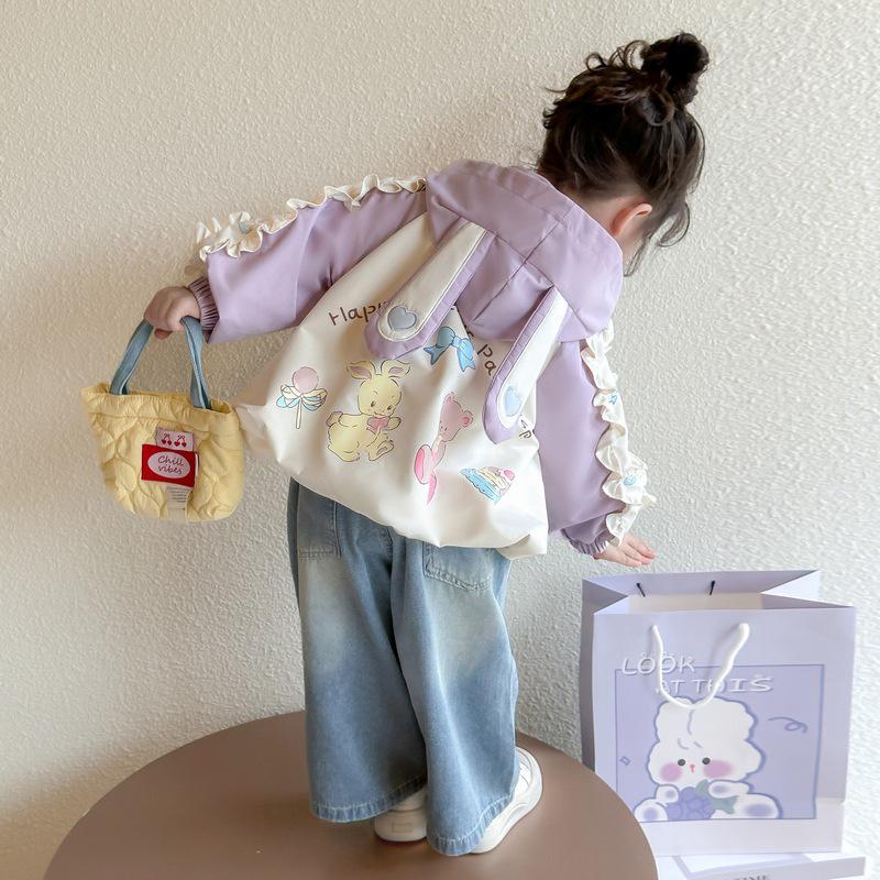 

Girls Lace Hooded Jacket - Stylish Spring & Autumn Casual Top 130 cm