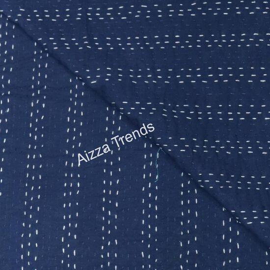 Aizza Trends Cuvertură Kantha din Bumbac Pur Imprimat Lucrată Manual - Aspect Tradițional Cuvertură de Pat Kantha Gudri - Gudri Vintage Cusute Manual