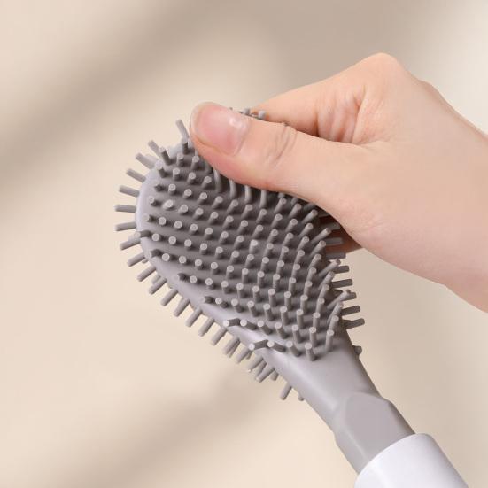 Toilettenbürste mit langem Griff Weicher Silikonbürstenkopf Vollständige Abdeckung Schnell trocknend Geruchsresistent Toilettenreiniger Badezimmerwerkzeug