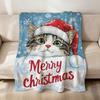 Merry Christmas kitten kawaoo funny cat soft warm plush blanket dormitory sofa living room pet hogar bedroom gift home Flannel