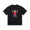 Fun Cartoon Character Pattern T-shirt Fashion Trend Short Sleeve Crew Neck Street Wear Unisex Cotton T-shirt