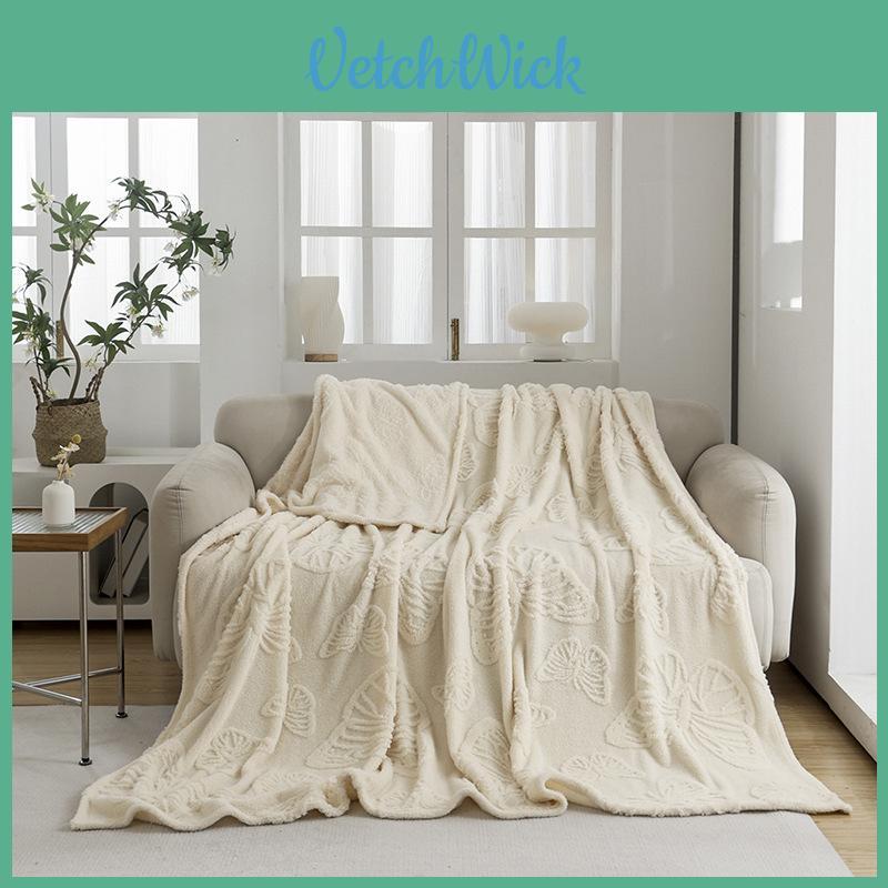 Modern Minimalist Flannel Blanket With Butterfly Motif For Couch And Lounge Comfort