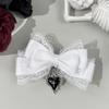 Gothic Lolita Style Hair Clip Black Ribbon Bow Fashionable Hair Clips for Women