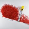 1Meters Ostrich Feathers On Tape Fringe Trim Ribbon 10-15Cm 4-6" Long White Feather Trims Decor For Clothes Flecos Decoration