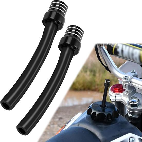 2PCS Breather Hose Gas Fuel Tank Cap, Gas Can Vent, CNC One Way Tank Valve Vent Tube with Aluminum Breather Valve, Fuel Cap Hose Tube for ATV CRF YZF