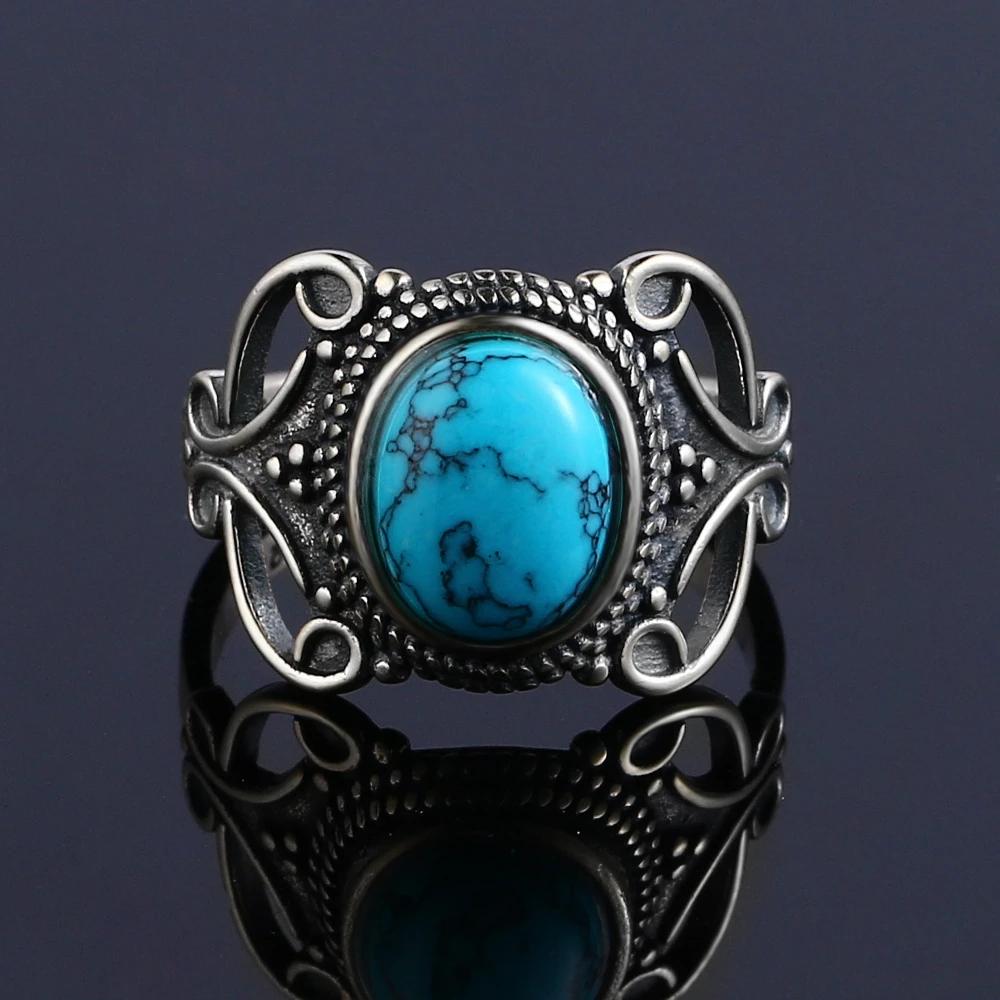 Nasiya New Vintage Ethnic Rings For Men Women CopperColor Natural Moonstone Jewelry  Dropshipping Gift
