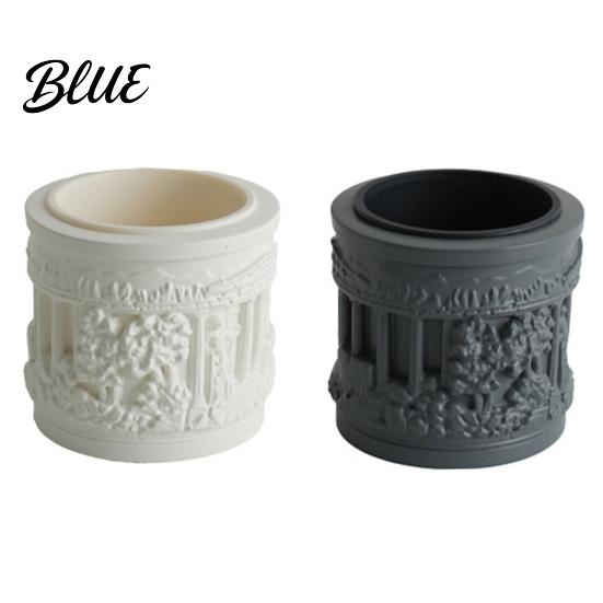 Environmentally Friendly Planter Pot Small Column Vintage Planter Mini Roman Embossed Flower Greek Relief Plant Pot Pillar Shaped Container