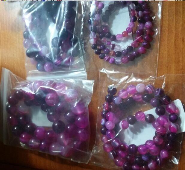 Red Striped Agate Gemstone Round Loose Spacer Beads 16'' Strand 4 6 8 10 12mm