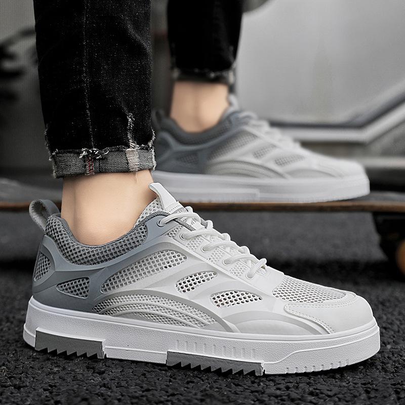 Mesh Color Matching Breathable Comfortable Flat Men'S Board Shoes Work Leisure Sports Low-Top Trendy Men'S Shoes