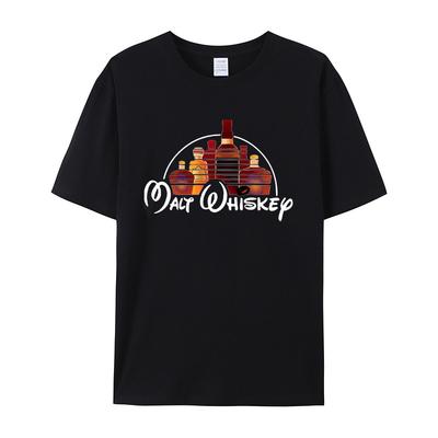 2026 Summer Trendy Fashion Round Neck T-shirt Malt Whiskey for Men and Women, Loose and Versatile Short Sleeves
