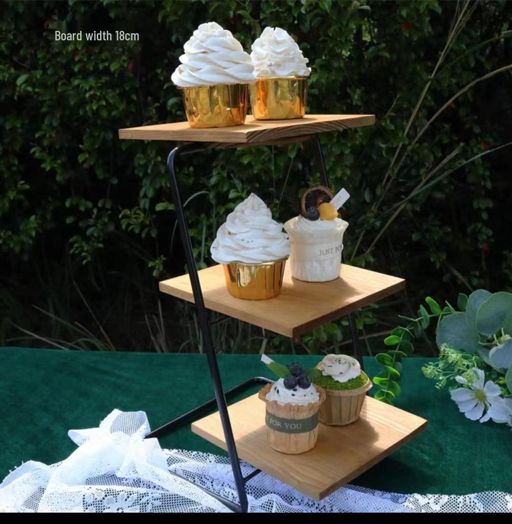 Supporto in Legno Stile Mori per Dolci per Baby Shower